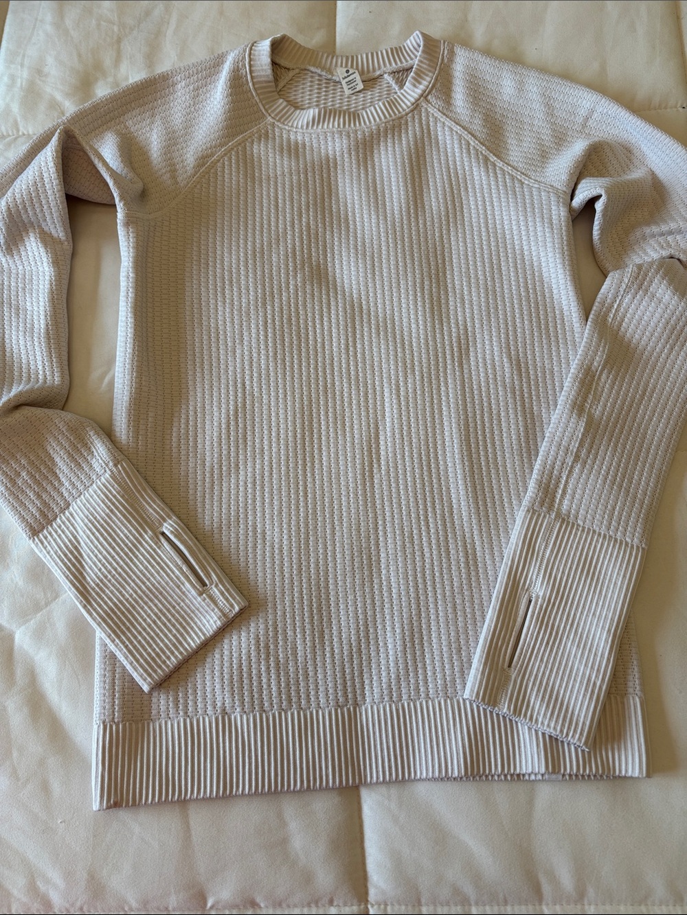 Lululemon Waffle Long Sleeve White Sweater